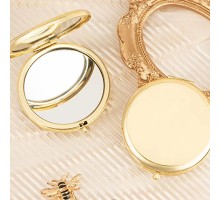 Gold Kapaklı Makyaj Cep Aynası