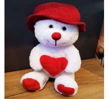 Şapkalı Beyaz Peluş Ayı