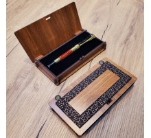 Premium Ahşap Deri Kutulu Metal Roller Kalem