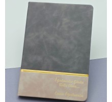 Öğretmenler Günü Hediyesi Yazılı Deri Defter Gri