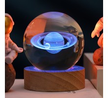 Renk Değiştiren Satürn Gezegen Cam Küre