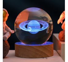 Renk Değiştiren Satürn Gezegen Cam Küre