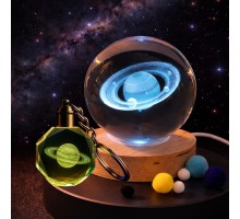 Renk Değiştiren Satürn Gezegen Küre Ve Anahtarlık Seti