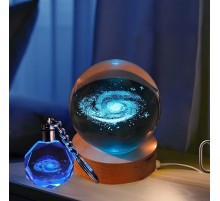 Toz Bulutu Tasarımlı Renk Değiştiren Usb li Cam Küre Ve Işıklı Anahtarlık