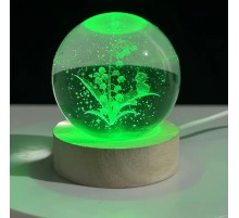 Ahşap Altlıklı Renk Değiştiren Usb li Cam Küre