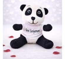 Seni Seviyorum Tişörtlü Sevimli Peluş Panda