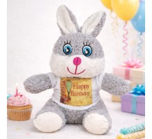 Doğum Günü Tişörtlü Peluş Tavşan