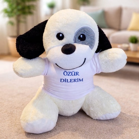 toptan-xml-dropshipping-Özür Dilerim Tişörtlü Sevimli Peluş Köpek
