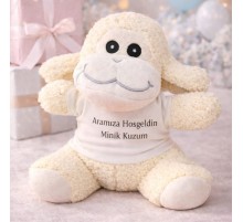 Aramıza Hoşgeldin Minik Kuzum Tişörtlü Sevimli Peluş Kuzu