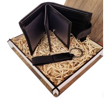 Cüzdan Anahtarlık Ahşap Kutulu Set
