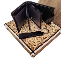 Cüzdan Anahtarlık Ahşap Kutulu Set