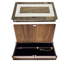 Deri Kutulu Kalem Ahşap Kutu Siyah Kalem