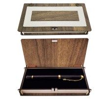 Deri Kutulu Kalem Ahşap Kutu Siyah Kalem