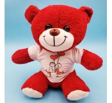 Tişörtlü Kırmızı Oyuncak Ayı