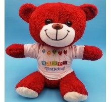 Happy Birthday Peluş Kırmızı Ayı