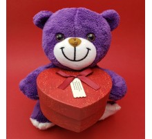 Sevimli Kalp Kutulu Peluş Ayıcık