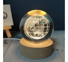 Dünya Küresi Tasarımlı Dekoratif Işıklı Cam