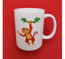 Sevimli Maymun Baskılı Kupa Bardak