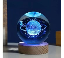 Renk Değiştiren Satürnlü Kız Cam Küre