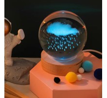 Yağmur Bulutu Tasarımlı Renk Değiştiren Cam Küre