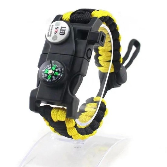 toptan-xml-dropshipping-Pusula,Fenerli Yüksek Desibel Düdüklü Hayatta Kalma Kamp Bilekliği - SARI