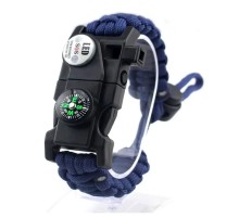 Pusula,Fenerli Yüksek Desibel Düdüklü Hayatta Kalma Kamp Bilekliği - MAVİ