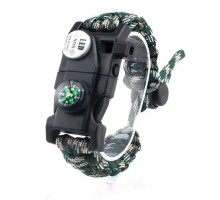 Pusula,Fenerli Yüksek Desibel Düdüklü Hayatta Kalma Kamp Bilekliği - KARIŞIK YEŞİL