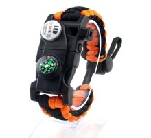 Pusula,Fenerli Yüksek Desibel Düdüklü Hayatta Kalma Kamp Bilekliği - TURUNCU