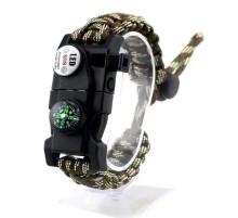 Pusula,Fenerli Yüksek Desibel Düdüklü Hayatta Kalma Kamp Bilekliği - AÇIK YEŞİL