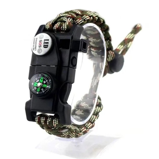 toptan-xml-dropshipping-Pusula,Fenerli Yüksek Desibel Düdüklü Hayatta Kalma Kamp Bilekliği - AÇIK YEŞİL