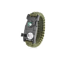 Pusula,Fenerli Yüksek Desibel Düdüklü Hayatta Kalma Kamp Bilekliği - HAKİ