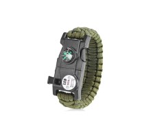 Pusula,Fenerli Yüksek Desibel Düdüklü Hayatta Kalma Kamp Bilekliği - HAKİ