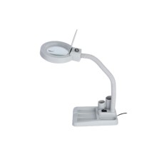 Beyaz Esnek 5X / 10X 40 LED Işıklı Büyüteç Lamba Büyüteç Okuma Çalışma Lehim Masa Lambası A808