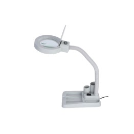 Beyaz Esnek 5X / 10X 40 LED Işıklı Büyüteç Lamba Büyüteç Okuma Çalışma Lehim Masa Lambası A808