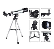Mini Teleskop Kara Uzay Teleskobu Aliminyum Gövde Tripodlu 50 x 360