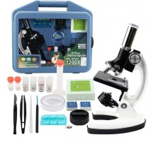 Mikroskop Taşınabilir Set 28 Parça Eğitim Mikroskop Kiti 300X 600X Ve 1200X Çocuklara