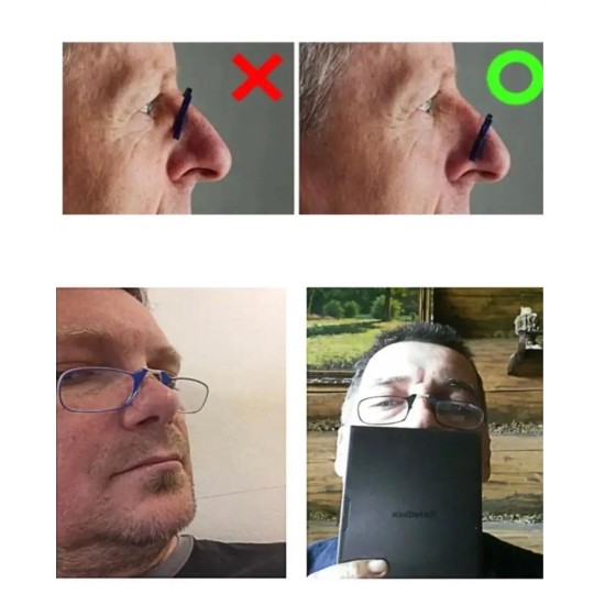 Burun Üstü Mini Sapsız 2.5x Gözlük Büyüteç - Kırmızı