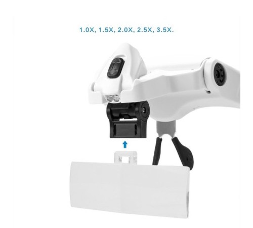 toptan-xml-dropshipping-Nikula-5 Lens 1.0x-3.5x, 2led Işıklı  Ile Ayarlanabilir Gözlük Büyüteç