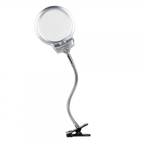 toptan-xml-dropshipping-2.5 X 130 MM 5X24 MM LED Aydınlatmalı Büyüteç Masa üstü Metal Hortum Mandallı MG15124-C