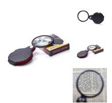 5X 60Mm Cam Optik Lens Katlabilir Deri Kaplamalı Cep Büyüteç Xx1051