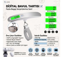 Dijital Bavul Tartısı LCD Ekranlı Taşınabilir Kompakt Hassas El Tartısı 50 KG Kapasiteli