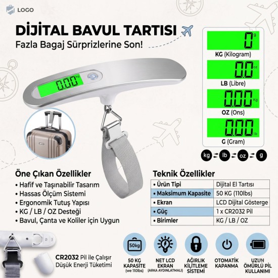 toptan-xml-dropshipping-Dijital Bavul Tartısı LCD Ekranlı Taşınabilir Kompakt Hassas El Tartısı 50 KG Kapasiteli