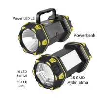 F.B.I F-262 Yeni Güçlü Çift Taraflı Taşınabilir Spot Ve Işıldak USB Powerbank Şarjlı Fener