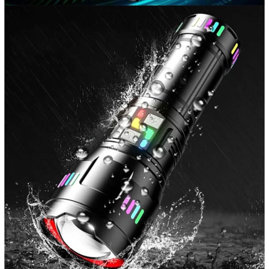 toptan-xml-dropshipping-Pro F-3002 Alüminyum TG LED Gece Şeritli Type-C Şarjlı El Feneri