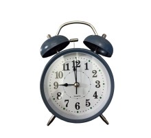 Metal Işıklı Masa Üstü Çalar Saat Gri