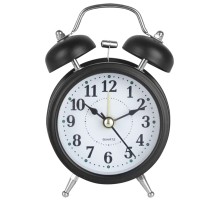 Metal Işıklı Masa Üstü Çalar Saat Siyah
