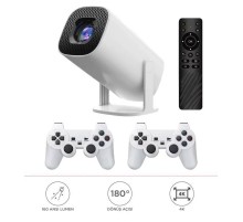 Max Mini Beyaz Taşınabilir Retro Video Konsolu Android Akıllı Projektör Projeksiyon P30