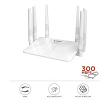 Beyaz Kablosuz 300Mbps WiFi Router 6 Güçlü Anten Geniş Kapsama 2.4GHz 4 Portlu WR50Q
