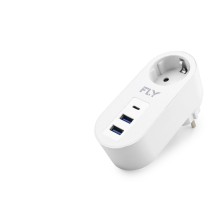 Topraklı Termal Akım Korumalı Priz Adaptörü 2 Usb 1 Type-c 3400-01
