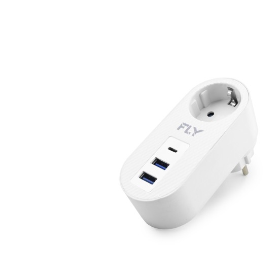 toptan-xml-dropshipping-Topraklı Termal Akım Korumalı Priz Adaptörü 2 Usb 1 Type-c 3400-01